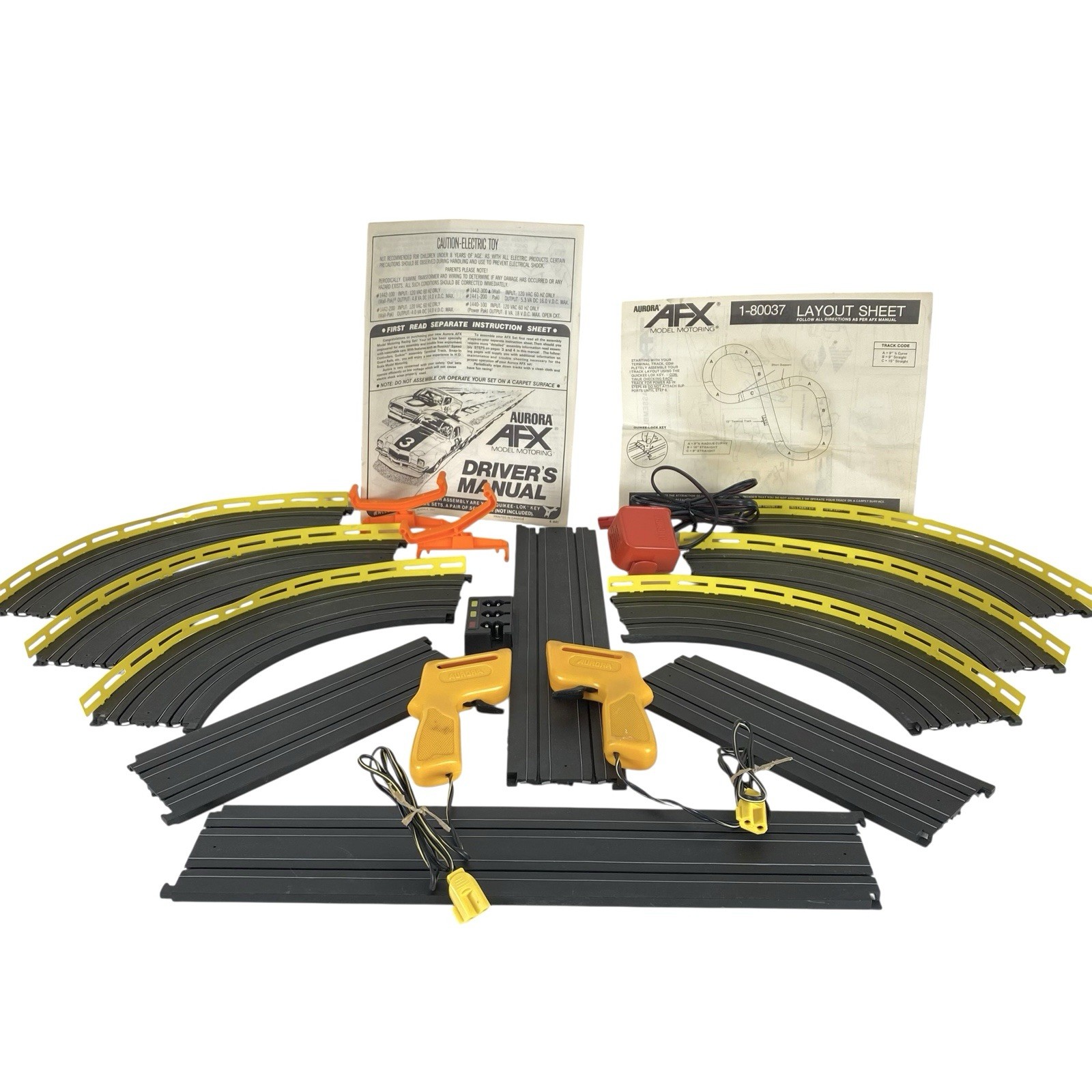 Vintage AFX Aurora Model Motoring Track Controllers Power Supply 1980 Untested