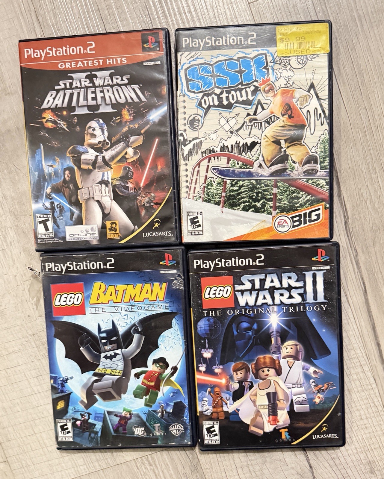 PlayStation 2 Game Lot: Star Wars Battlefront, SSX, LEGO Batman, LEGO Star Wars 