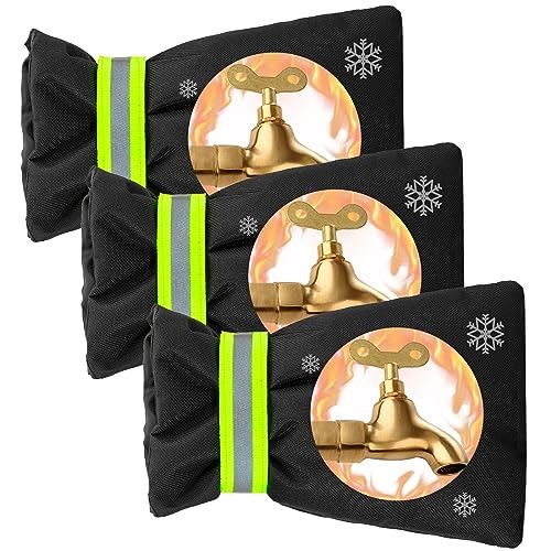 Outdoor Faucet Covers for Winter Freeze Protection, Waterproof Thickened Black