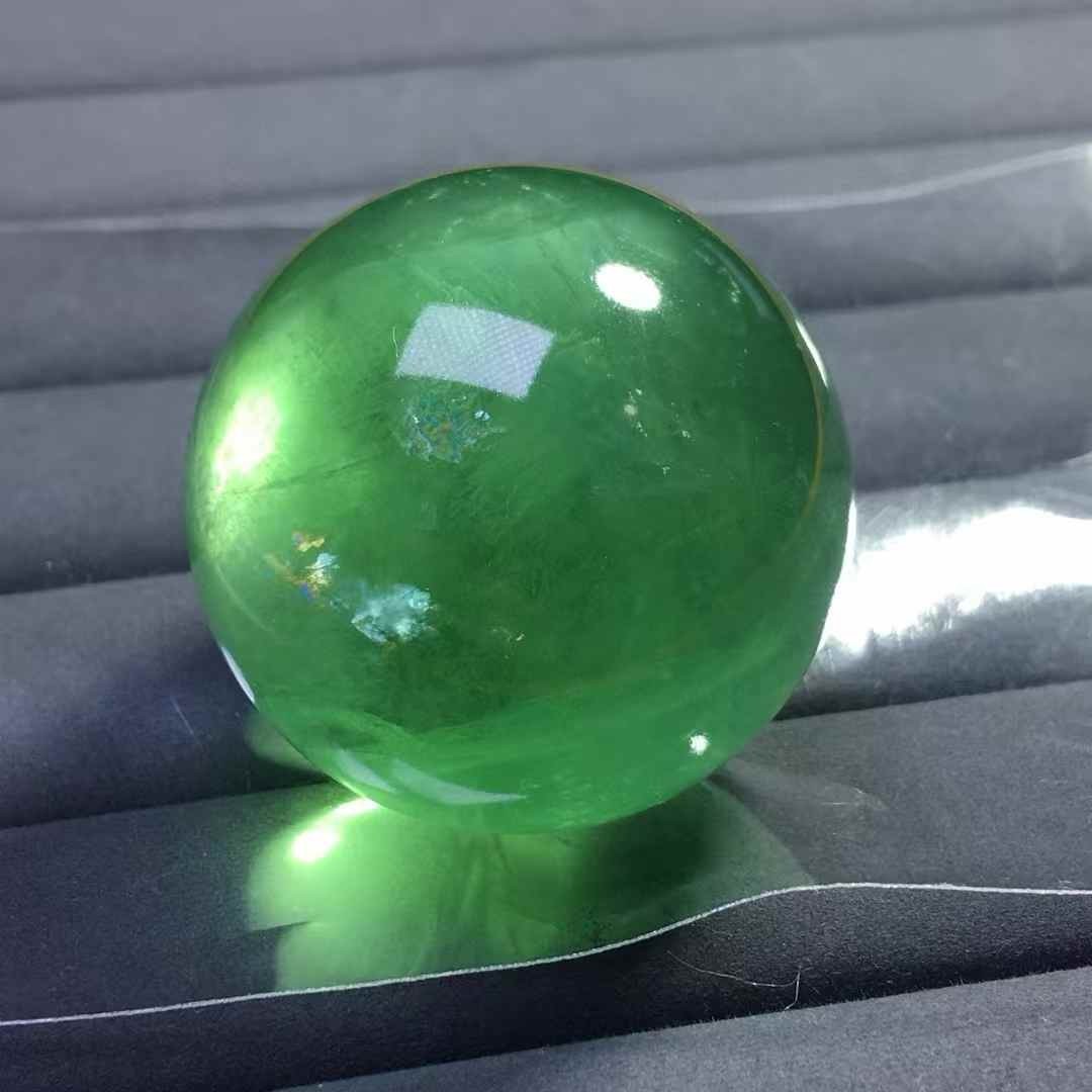 49.3mm Natural green fluorite crystal ball Sphere Quartz Healing Reiki energy