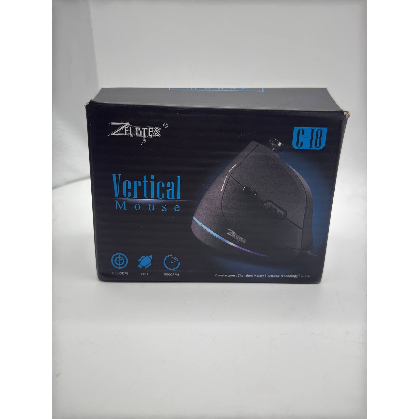 ZELOTES C-18 Ergonomic Vertical USB Wired Gaming Mouse 10000DPI RGB