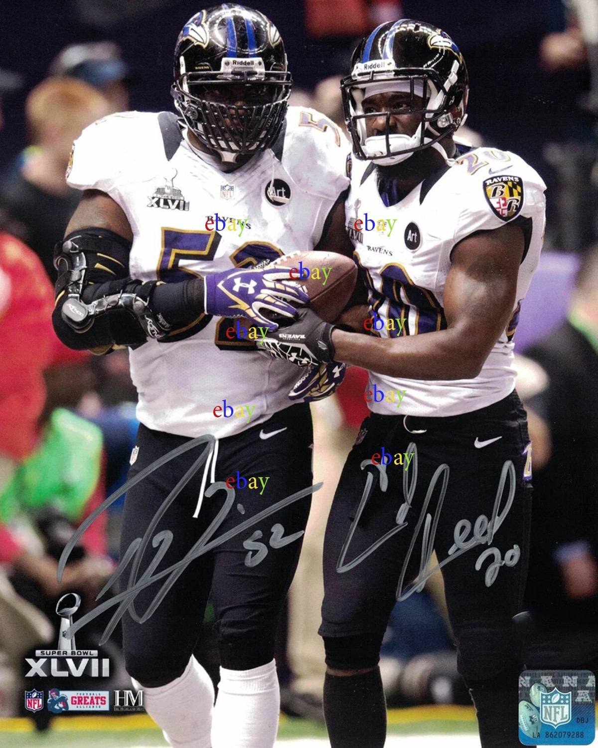 Ray Lewis & Ed Reed Baltimore Ravens Signed Autographed 8x10 photo Reprint