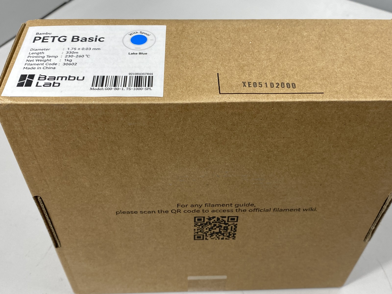 Bambu Filament PETG Basic 1.75/.03 Lake Blue 30602