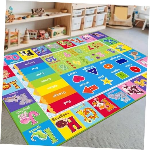 Kids Rugs for Playroom, ABC Carpet Educational Floor Play Mat for Kids, 