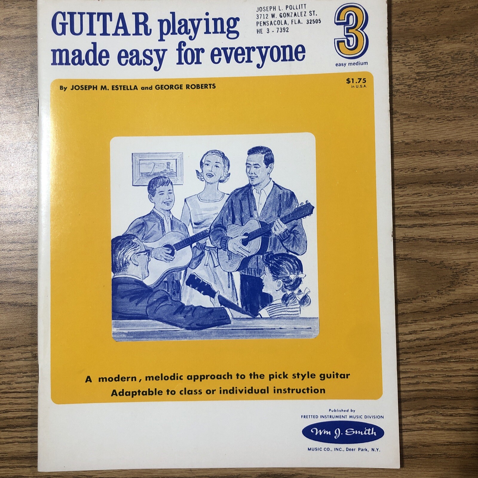 Book 3 Guitar Playing Made Easy For Everyone Songbook Estella Roberts 1973 NOS