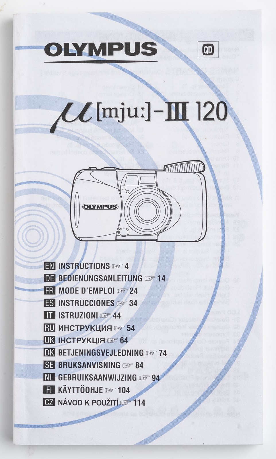 Manual Olympus Mju III 120 mju-3 120 Instructions