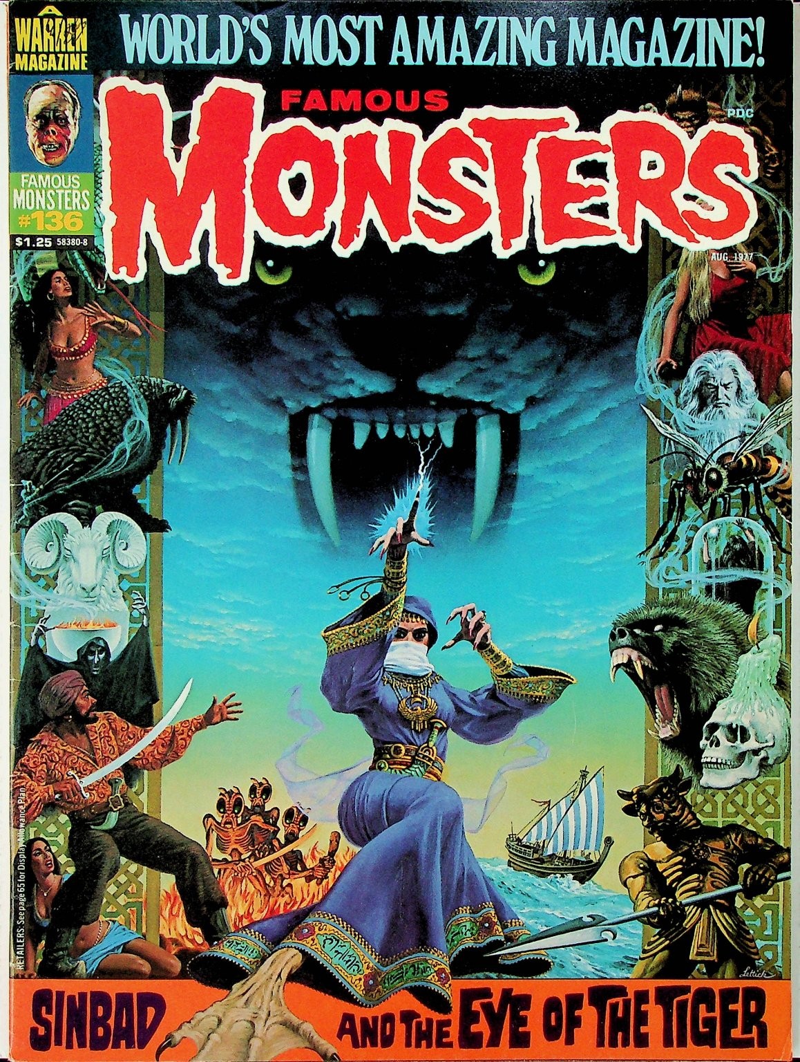 Famous Monsters of Filmland 136 Aug 1977 Warren Sinbad Eye of the Tiger