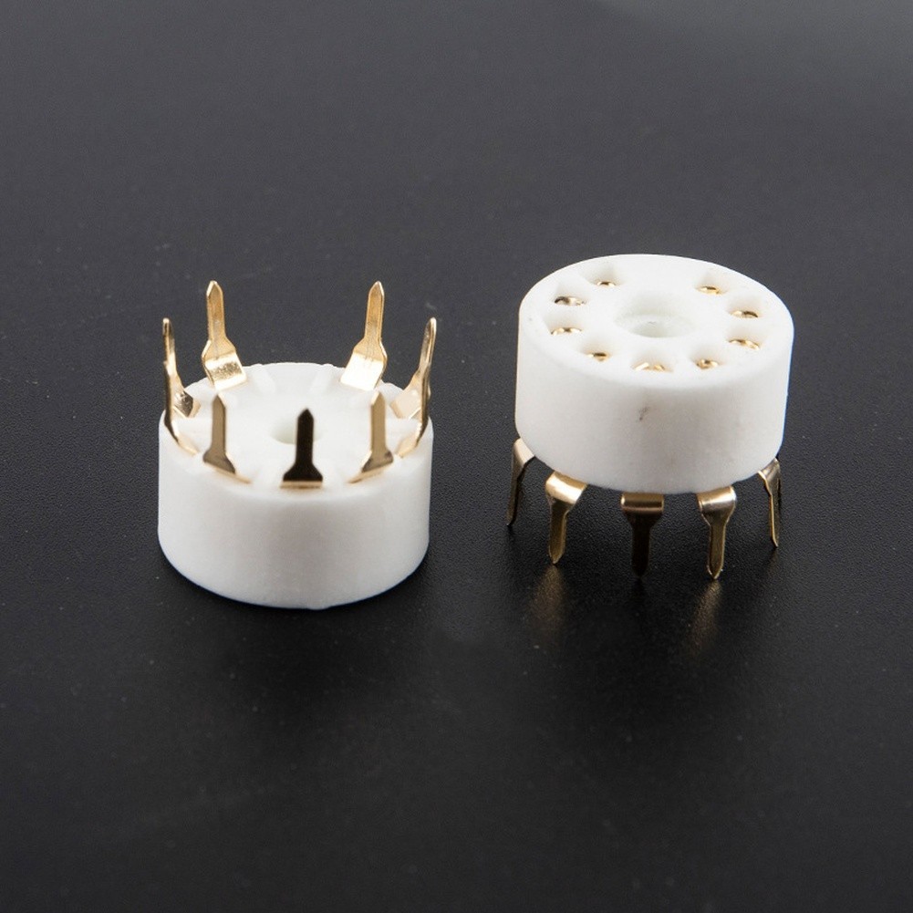 5PCS 9 Pin Porcelain Tube Socket for 12AX7 For U7 For T7 ECC83 Audio Devices