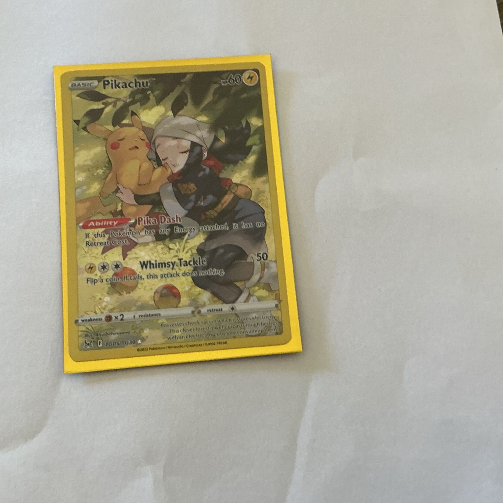 Pokémon Pikachu TG05/TG30 Ultra Rare Full Art Holo Swsh11 Lost Origin