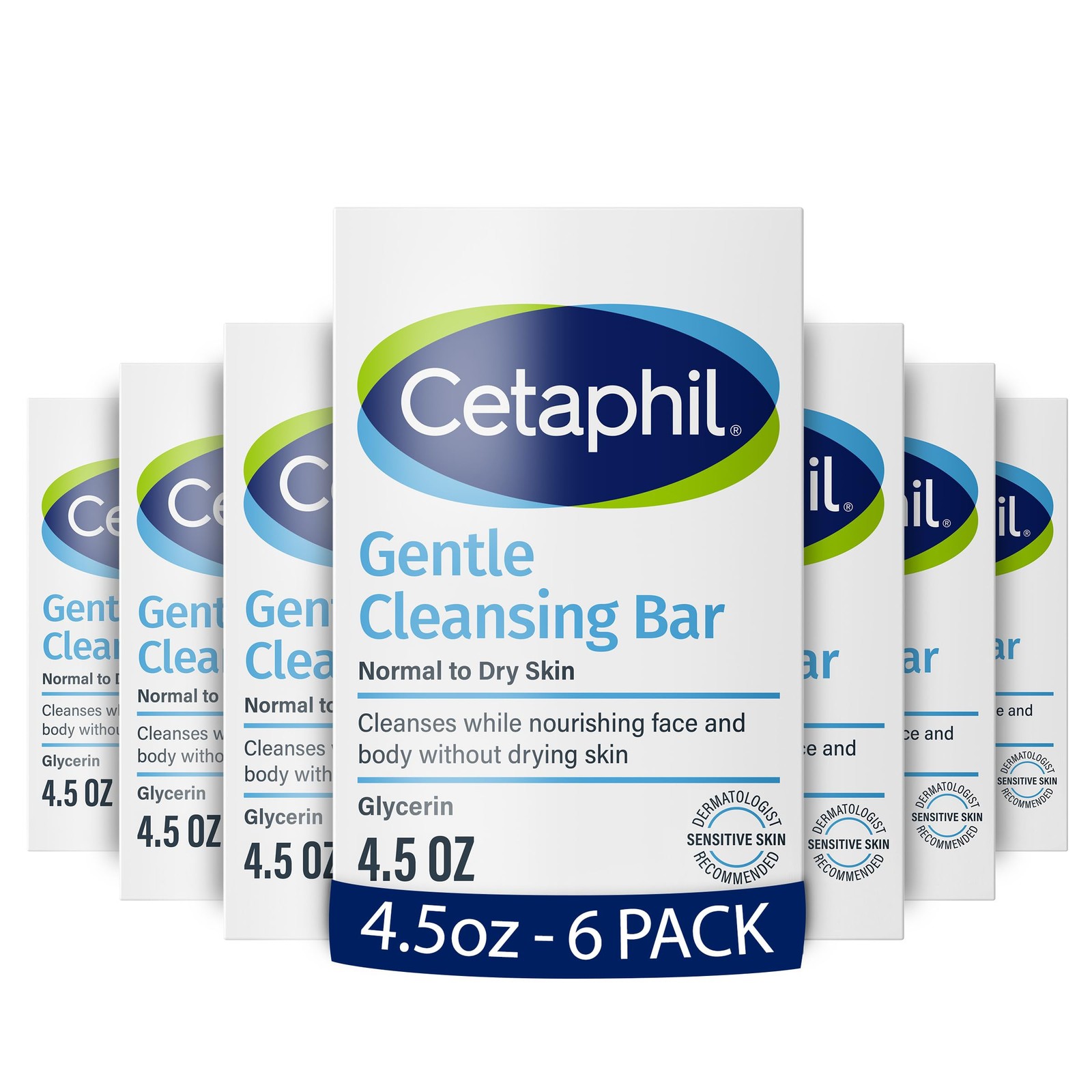 Gentle Cleansing Bar 4.5 Oz Pack of 6 Cetaphil Nourishing Cleanser Sensitive