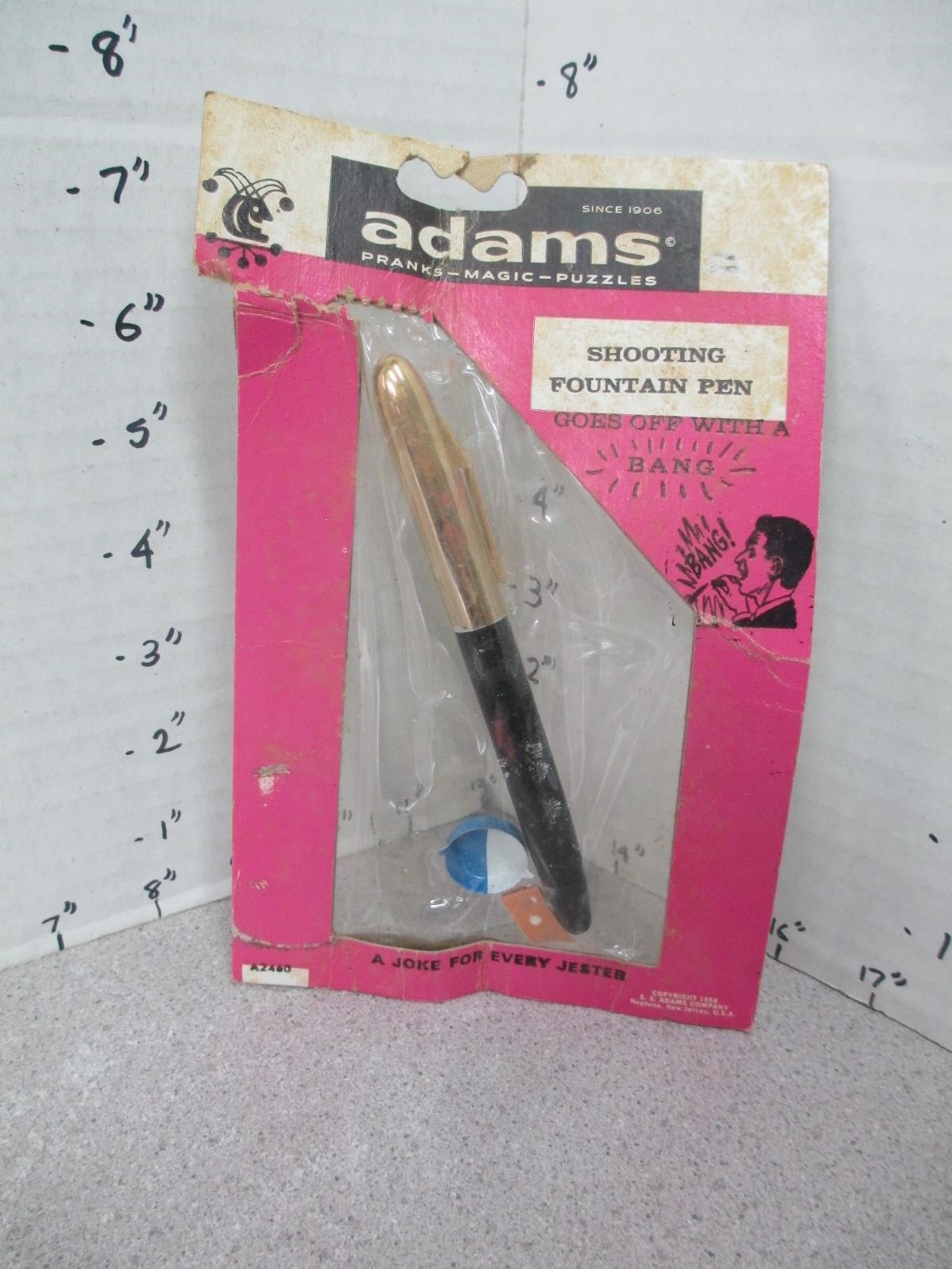 Adams 1958 magic trick bang shooting fountain pen MOC joke jester Neptune NJ
