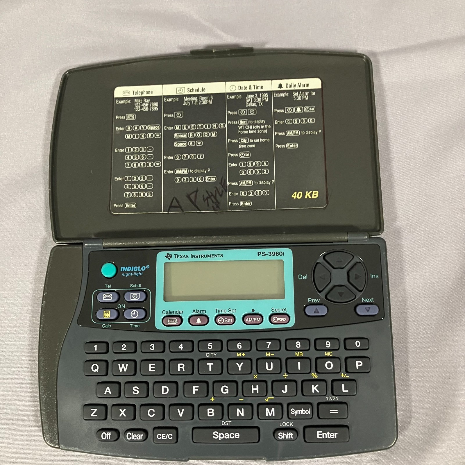 Texas Instruments PS-3960i Electronic Organizer Untested Needs Battery