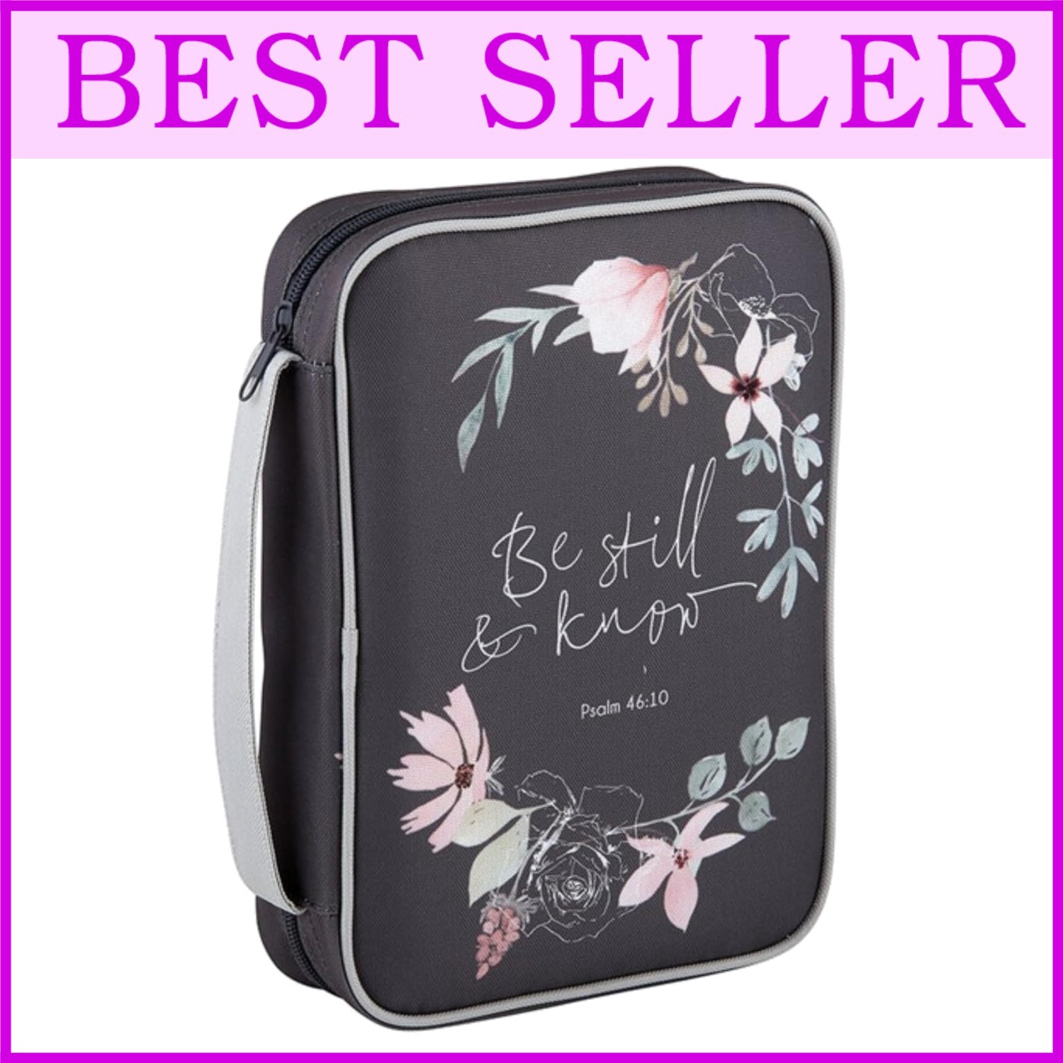 Faithworks Be Still Bible Cover - Floral, 7" x 10"