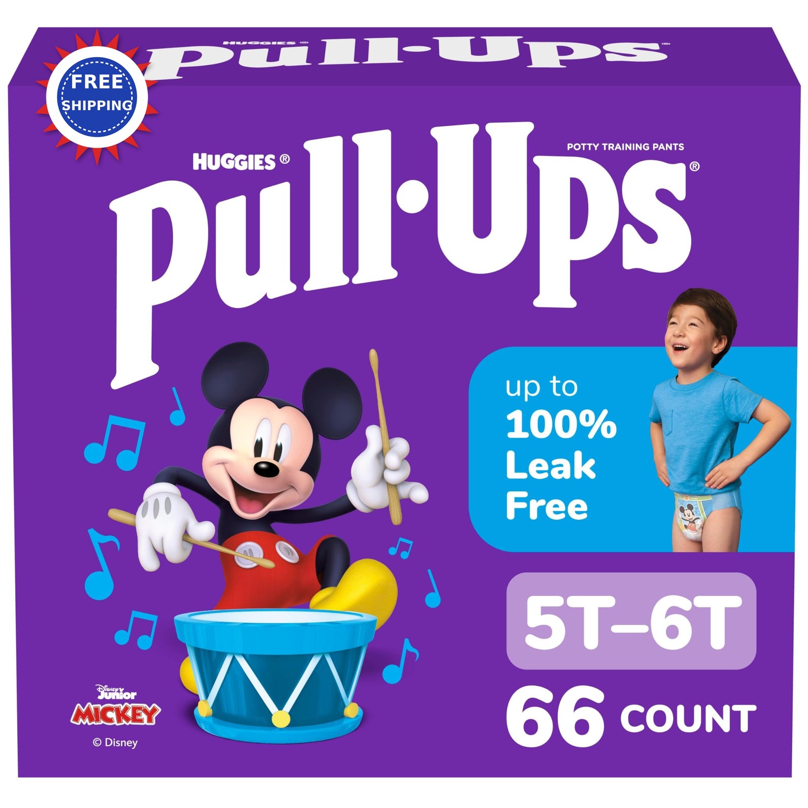 Potty Ups Boys Training Pants Size 5T-6T 66 Count Pull 46-60 Underwear