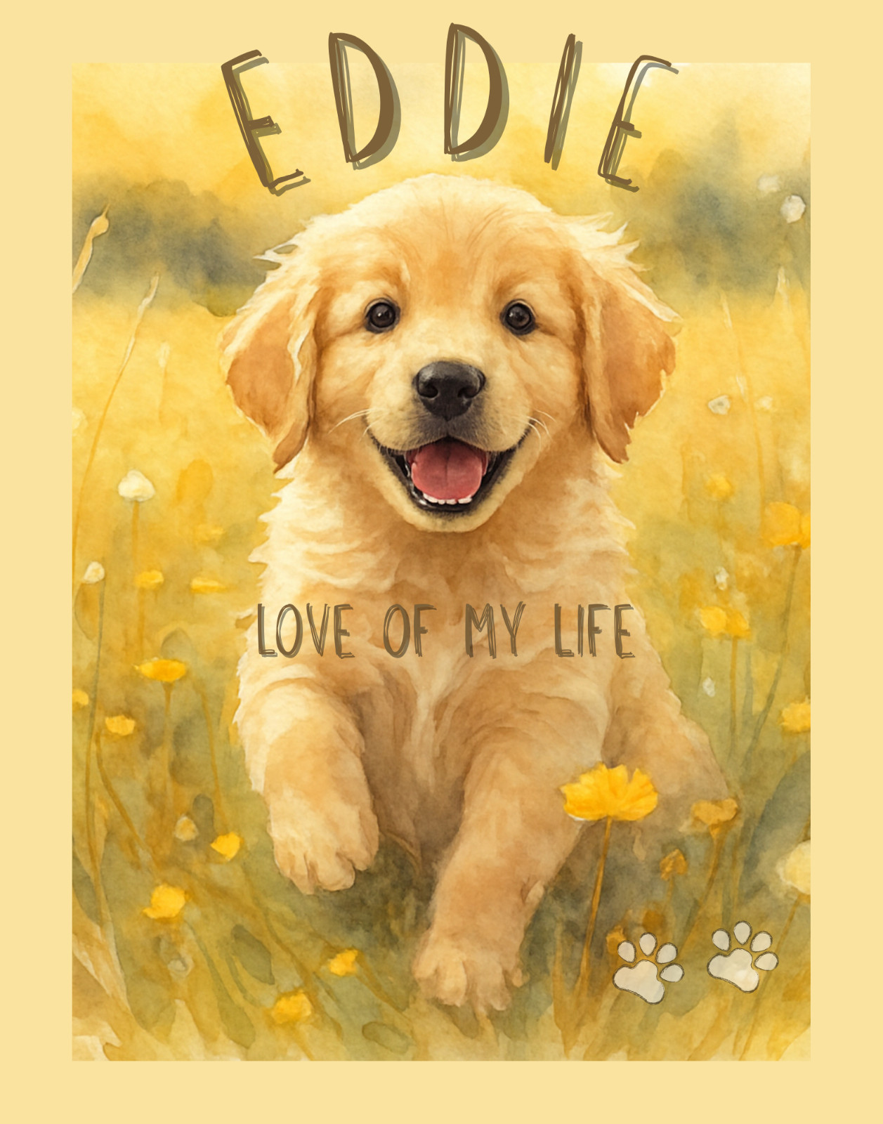 Custom Pet Portrait Watercolor from Photo | Dog or Cat Art | Digital Download