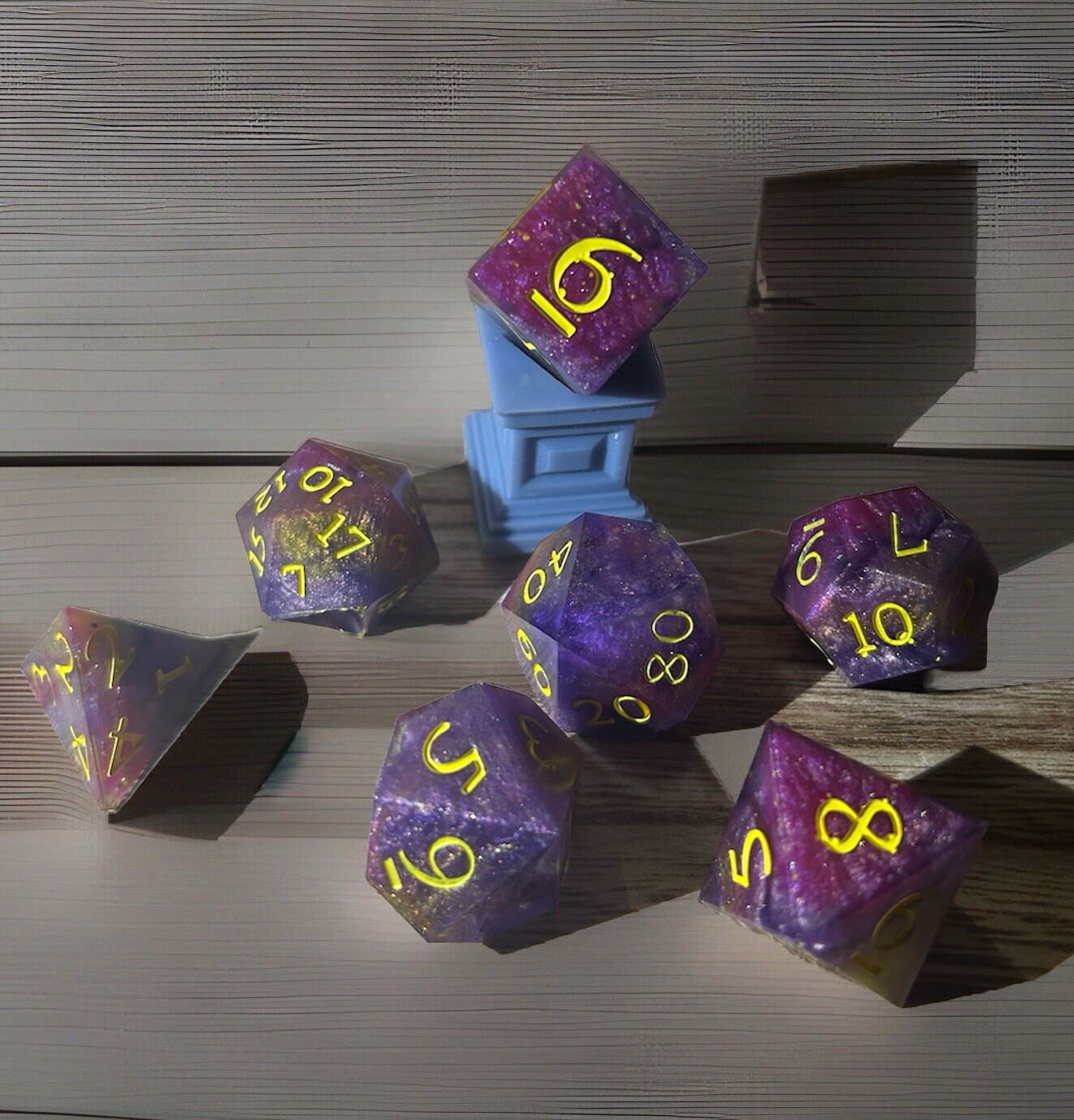 Purple Groove Master DnD Dice Set Decor