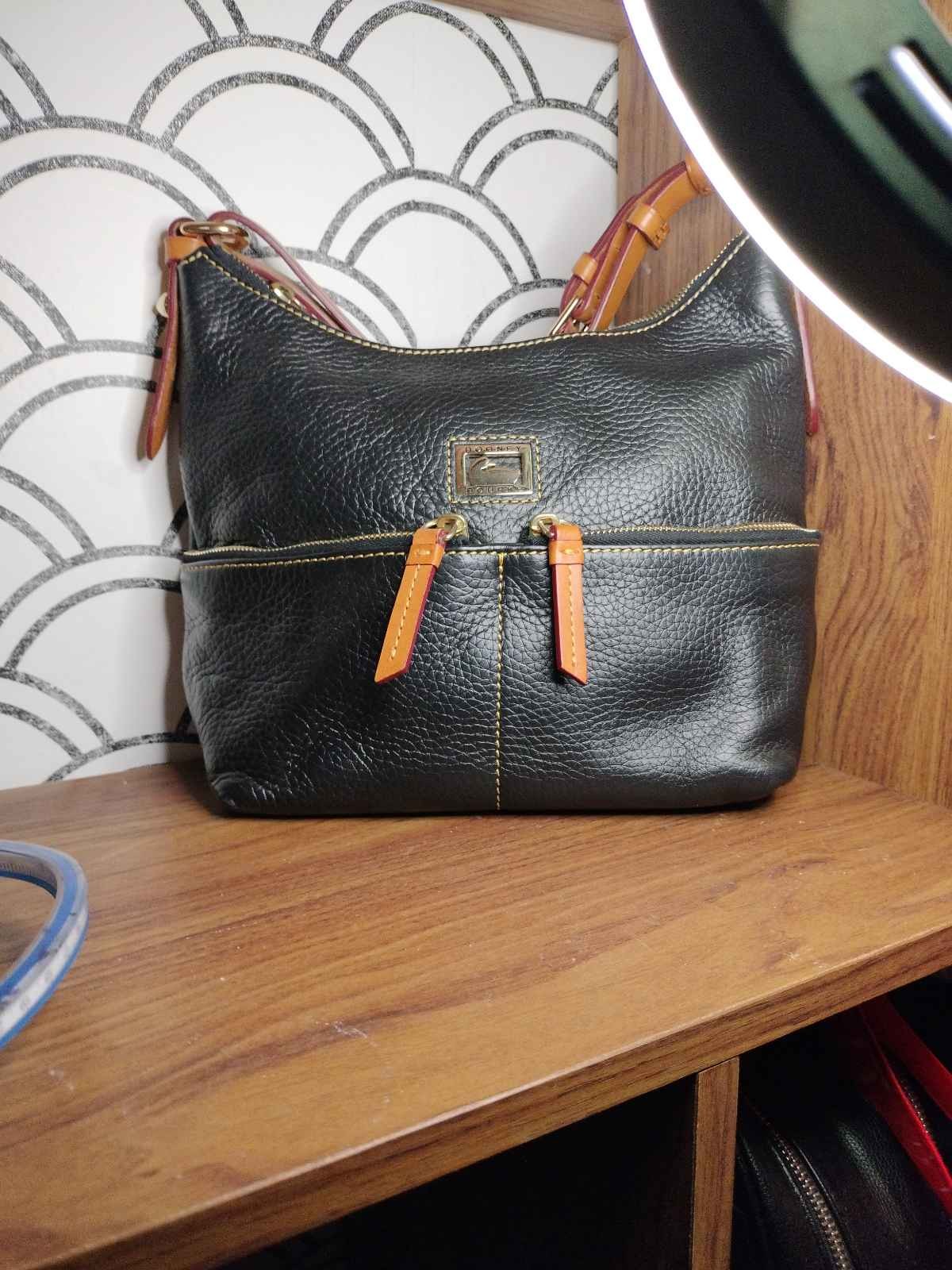 Dooney & Bourke Dillen Black Pebbled Leather Hobo Bag