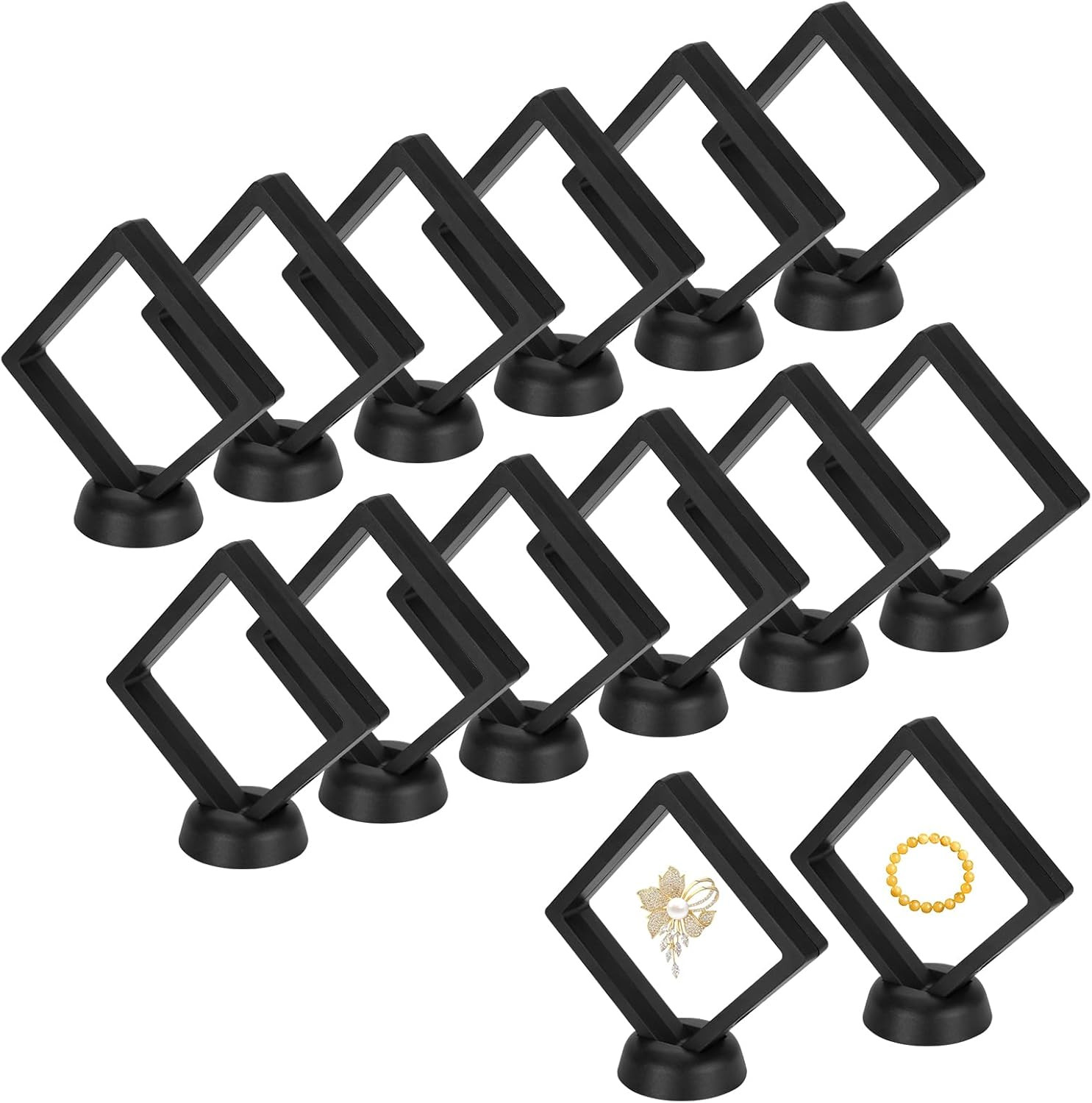 12PCS 3D Floating Frame Case with Stands, Challenge Coin Display Stand Holder, G
