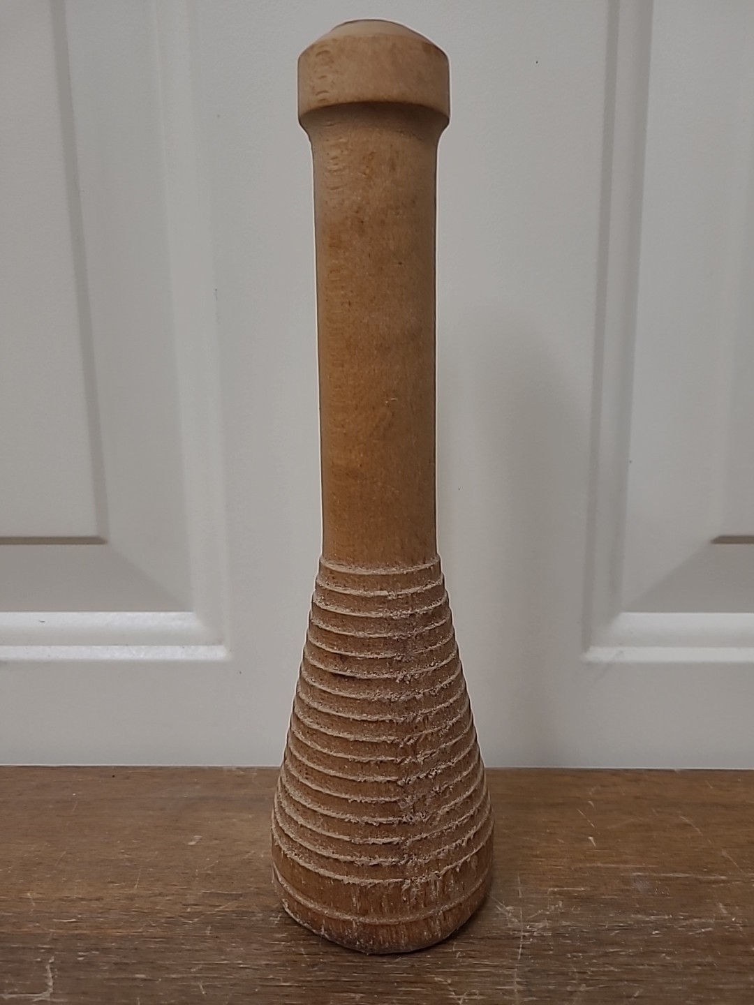 Antique Tapered Wood Textile  Spindle