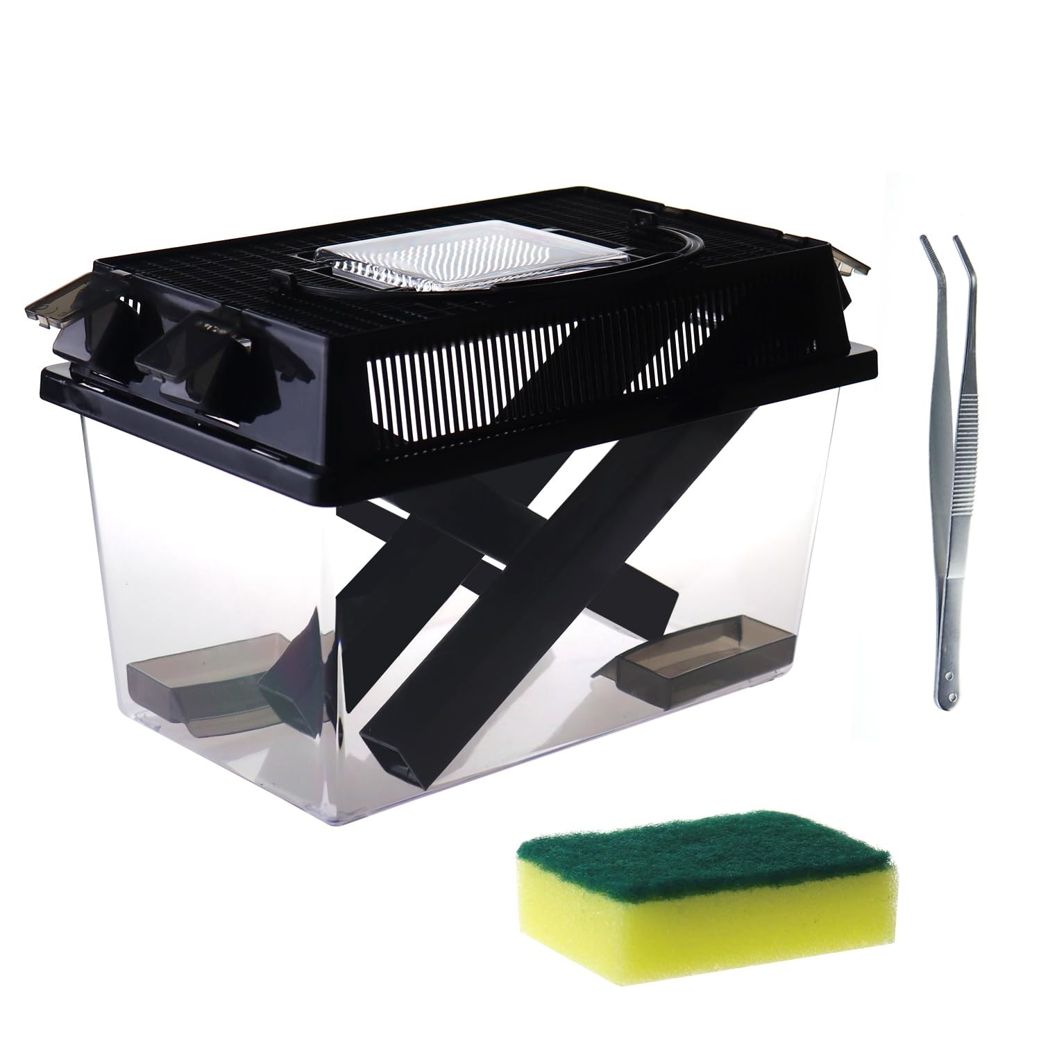 Reptile Cricket Keeper, Transparency Cricket Pen with Tubes, Insect Keeper wi...