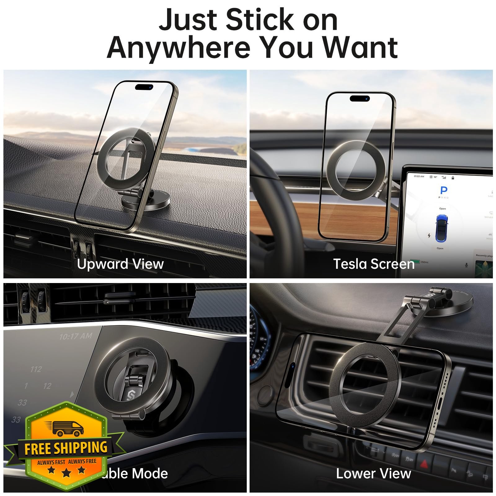Syncwire MagSafe Car Mount for Tesla, Magnetic Phone Holder 360° Rotation, iP...