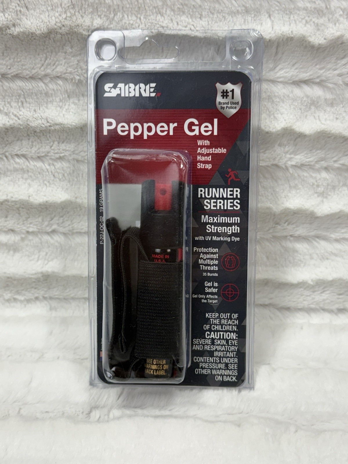 Sabre Runner Pepper Gel Black Adjustable Hand Strap NEW