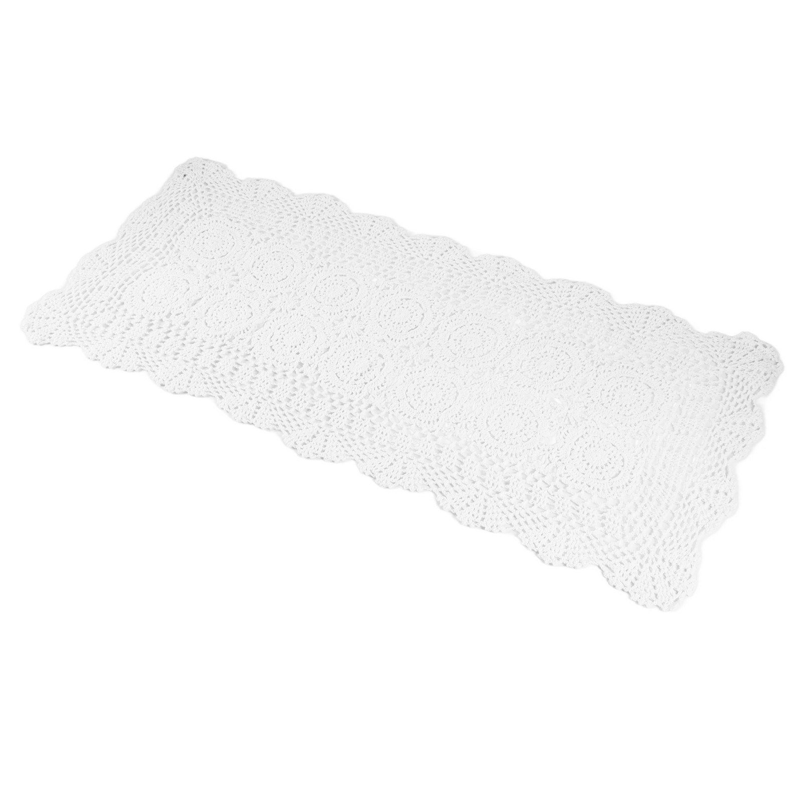 Cotton Handmade Crochet Lace Table Runner White Rectangle Coffee Table9807