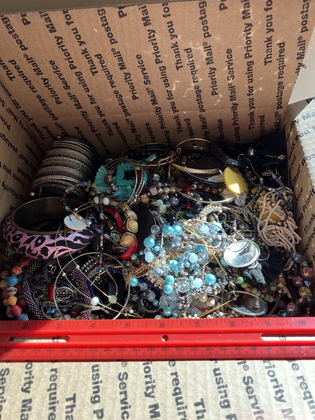 Costume jewelry lot Medium Flat Rate Box!  Several Pounds! Around 10 Pound