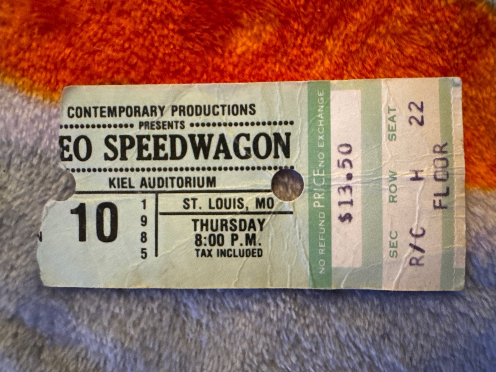 REO SPEEDWAGON - Keil Auditorium St. Louis Missouri - TICKET - January 10, 1985