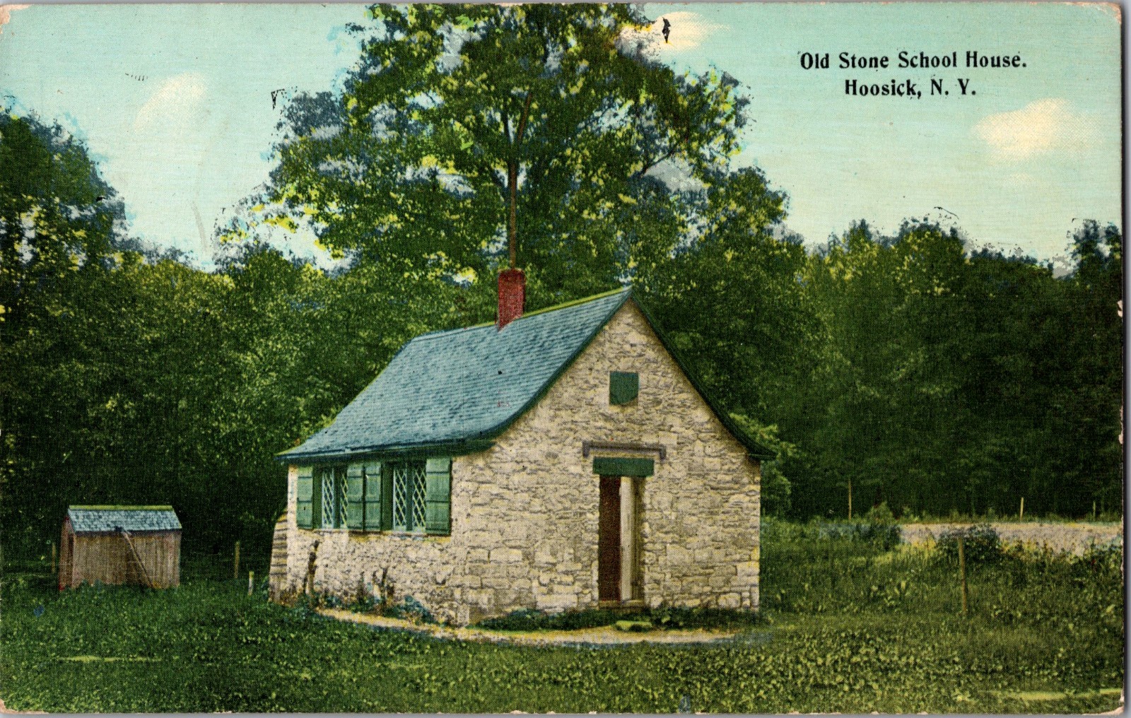 Old Stone School House Hoosick NY New York Divided Back Antique Postcard
