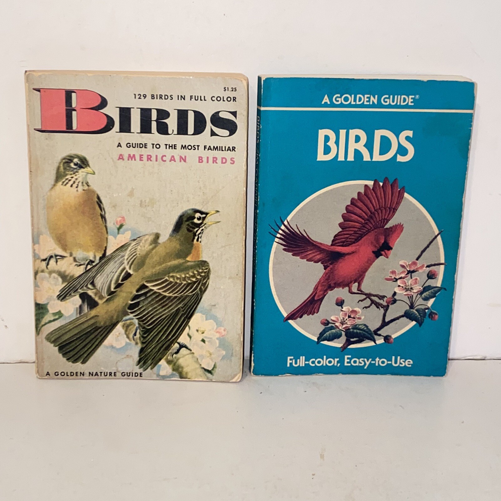 Vintage 2 Birds Golden Nature Guide Books Full Color American Birds