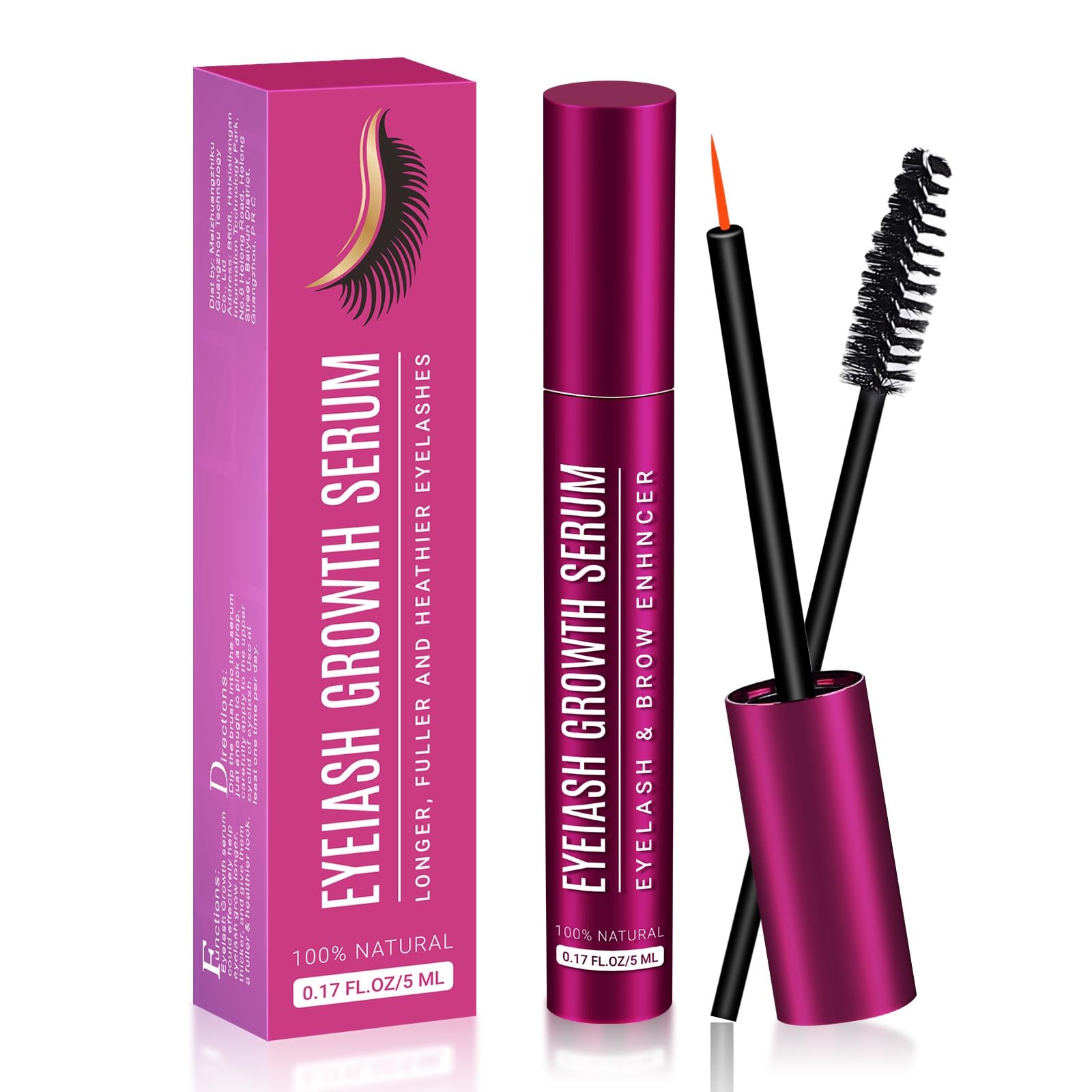 Lash Serum, Eyelash Growth Serum - 5ML Nourishing Formula 0.17 FL.OZ, Purple 