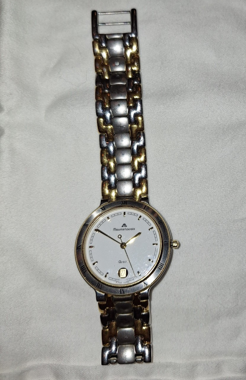 Rare Vintage Maurice Lacroix Calypso 92169 Men’s Quartz Gold Plated Dress Watch