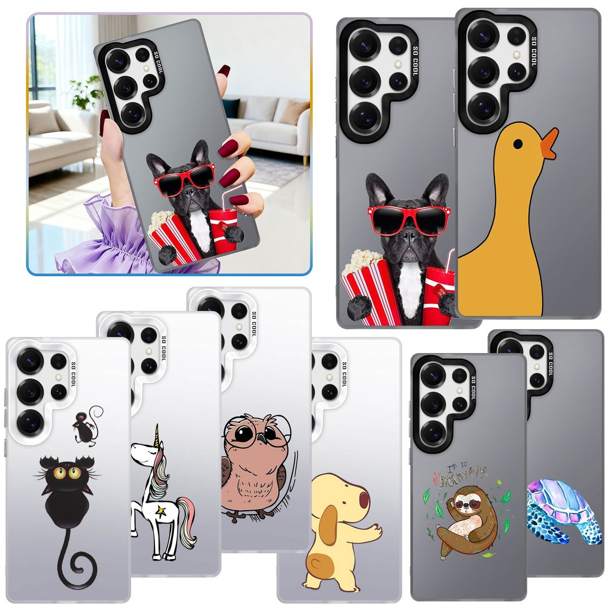 For Samsung S25 Plus S24 FE S26 PC Hard Phone Cover Animal Design Patterned Case