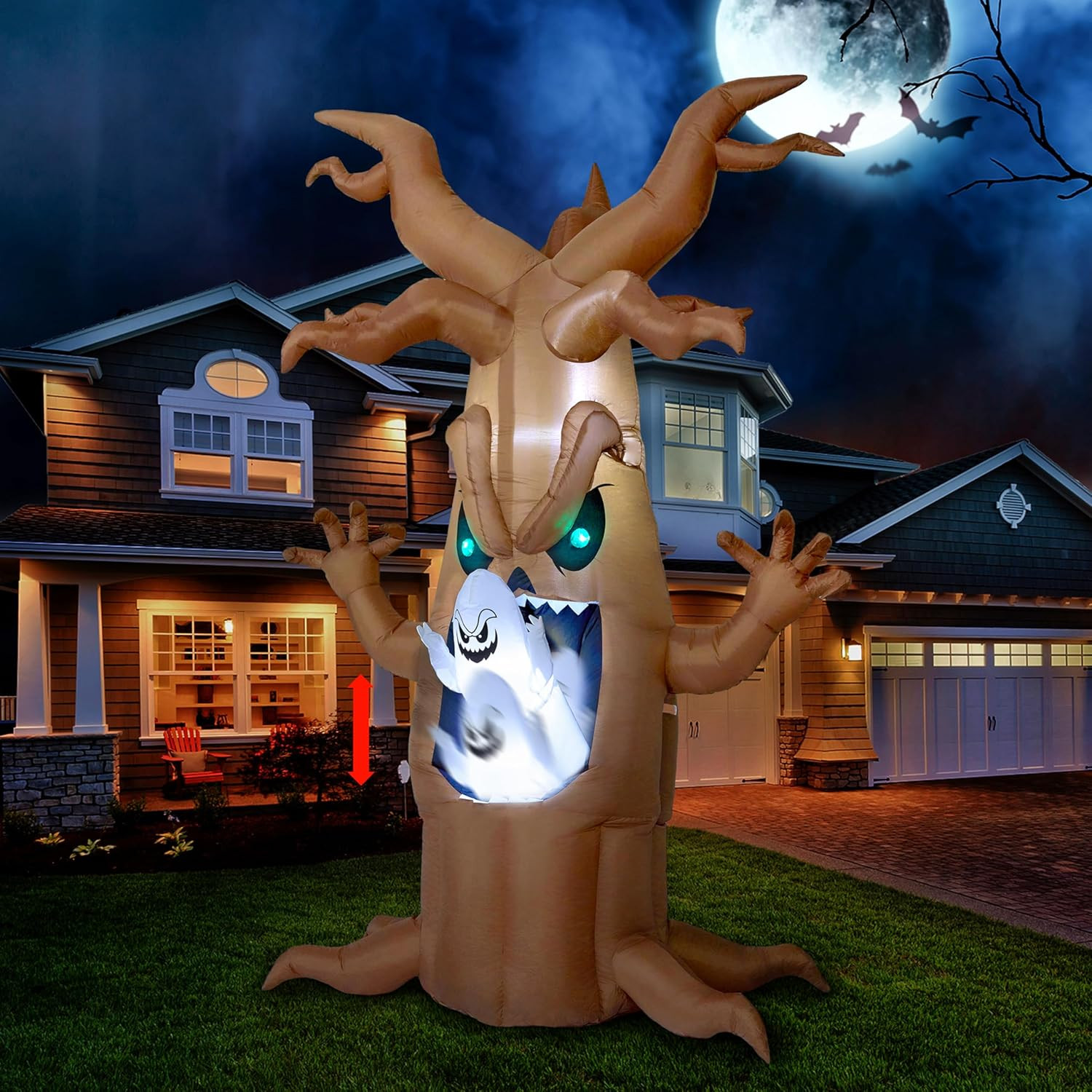 Joiedomi 7ft Halloween Inflatable Ghost Tree LED Outdoor Yard Decoration
