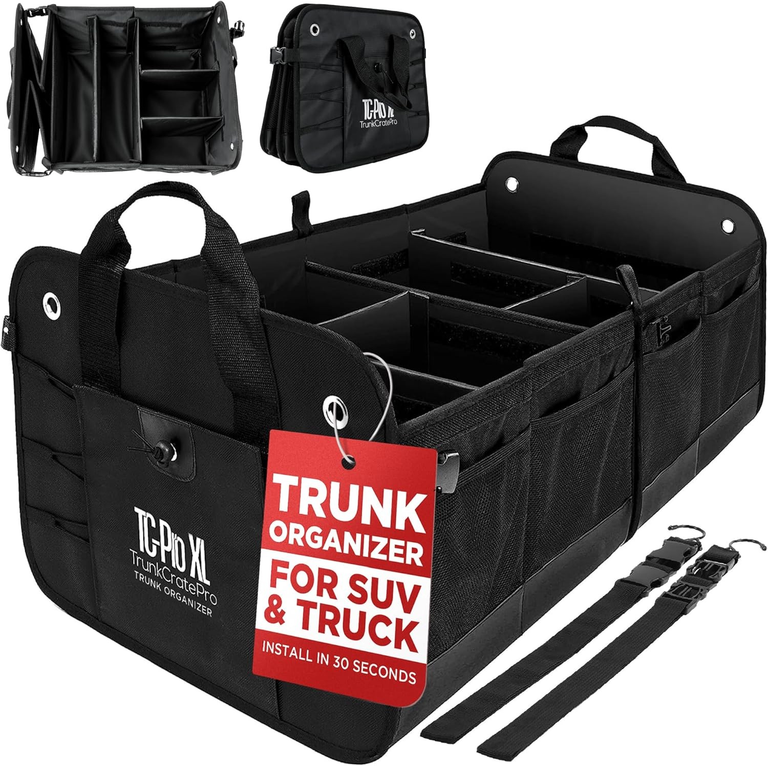 TRUNKCRATEPRO XL Premium SUV, Truck, Car Trunk Organizer With Expandable Compart