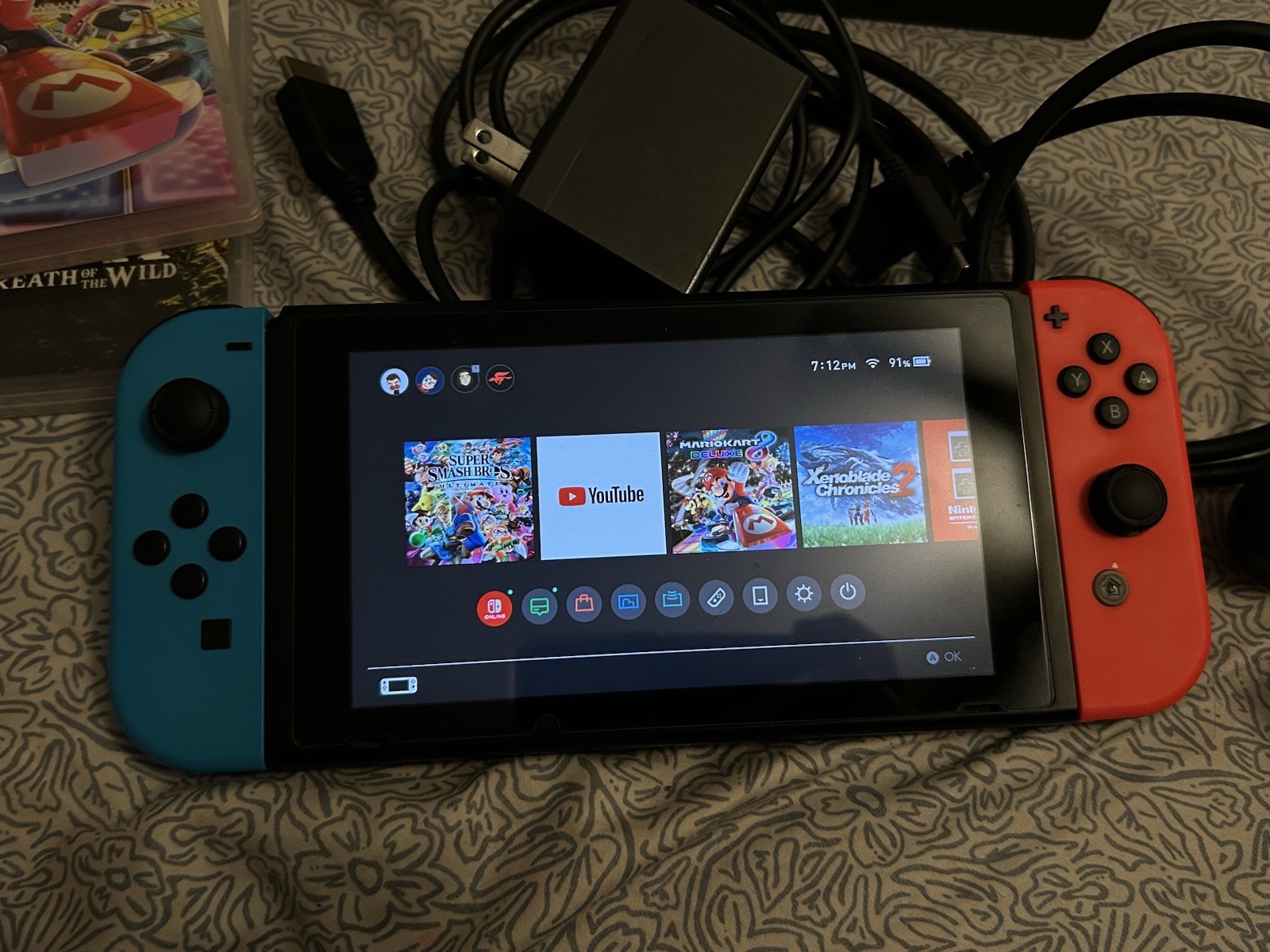 Nintendo Switch Console with Joy-Con, Dock, Mario Kart 8 Deluxe, Zelda: Breath …