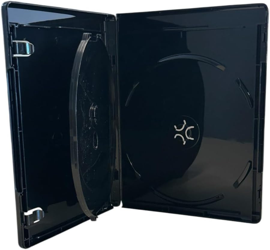 (W/ 4K UHD) Black 12.5Mm Triple Blu-Ray Case W/Tray (3-Disc Capacity), for CD/DV