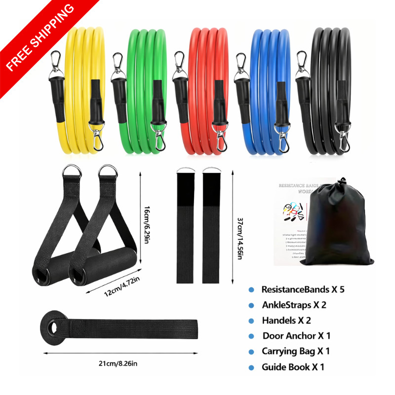 12 Resistance Bands Set with Handles Workout Exercise Bands for Home Gym