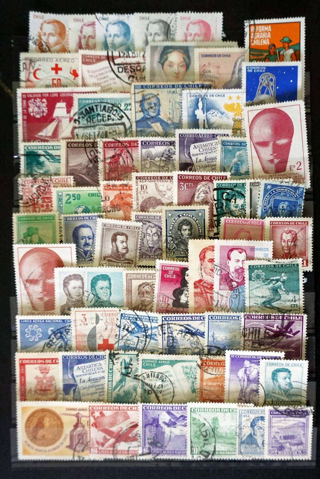 CHILE  Big Lot of 64 different old stamps  USED