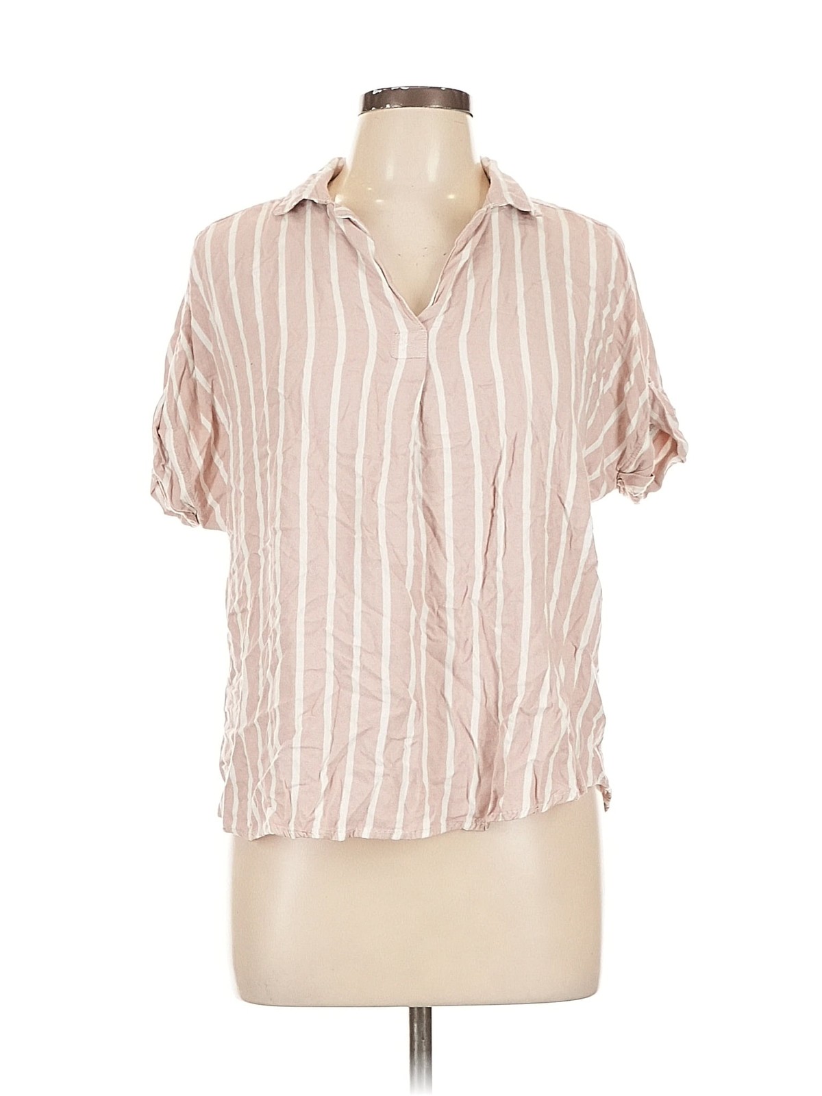 Thread & Supply Women Pink Short Sleeve Blouse L
