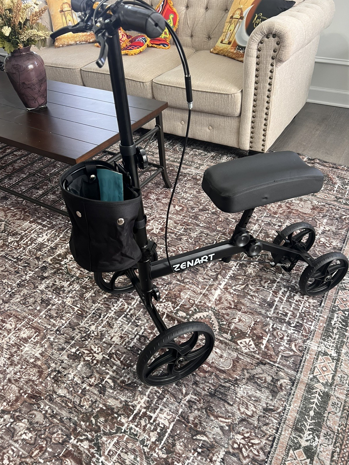 Economy Knee Scooter Foldable Walker for Foot Surgery Adult Crutch Alternative