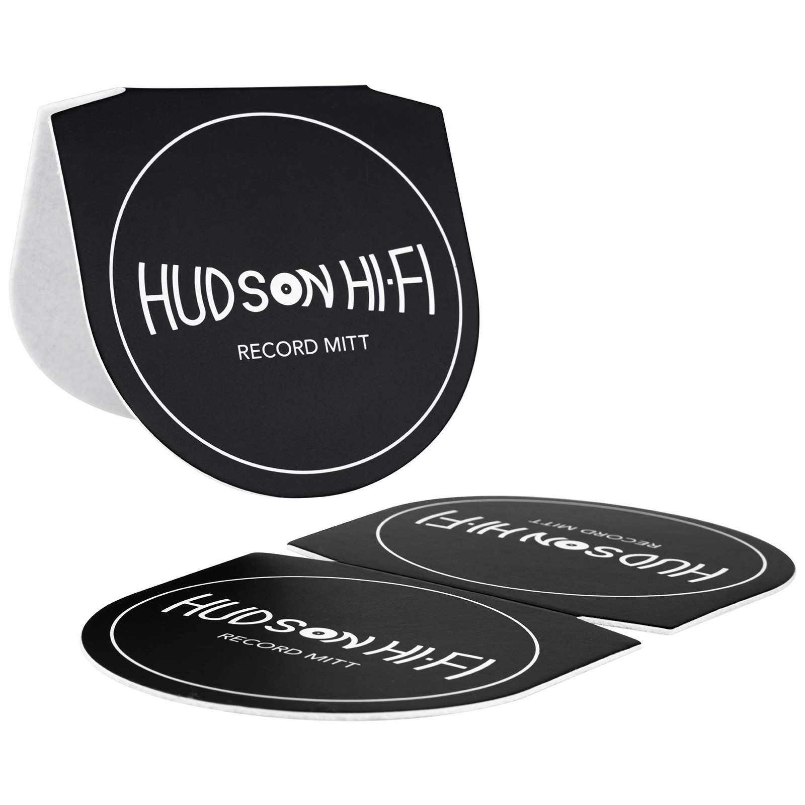 Hudson Hi-Fi 3 Pack Record Mitt Anti Static Cleaner Clean_Mitt, Black 