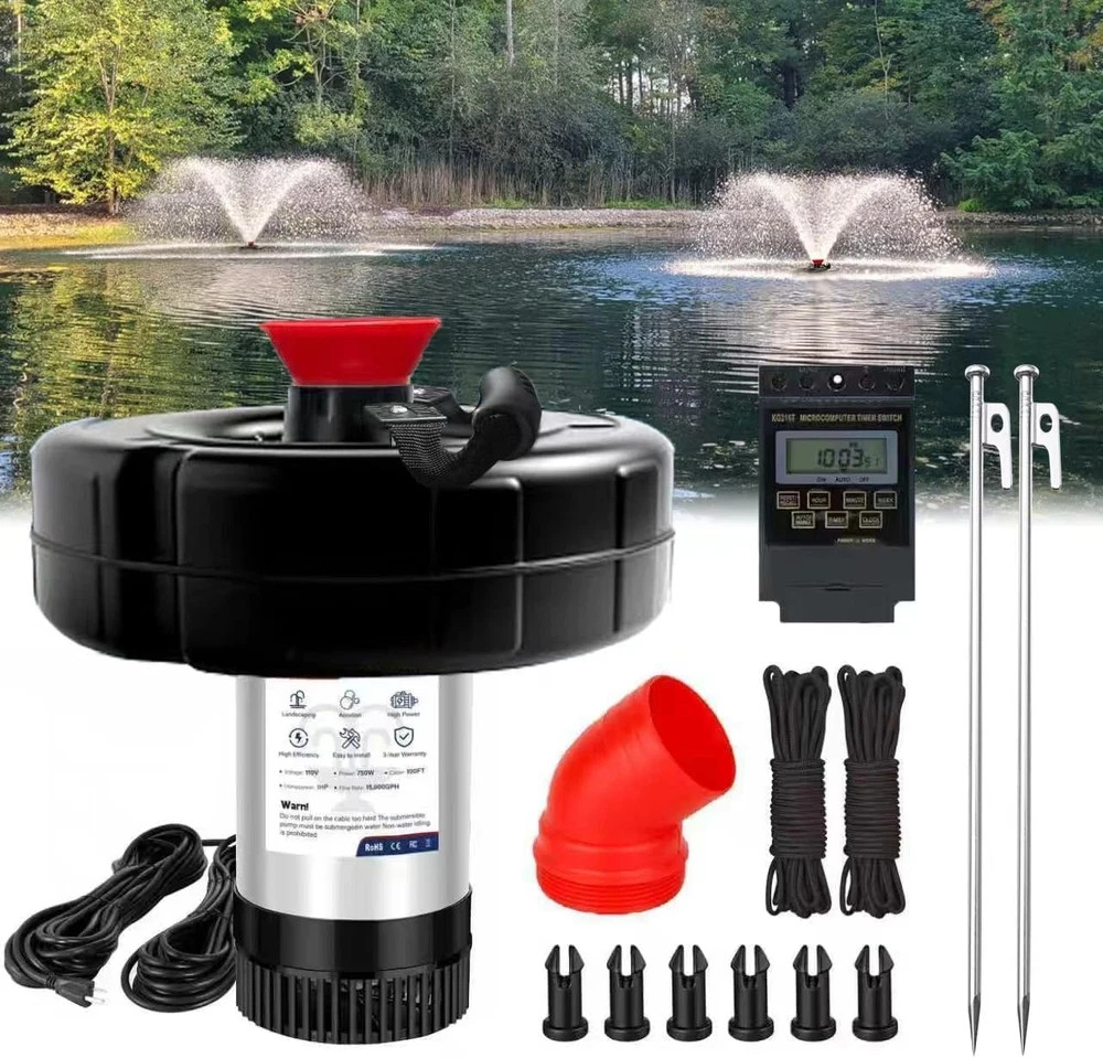 Pond Fountain Aerator 750W -Pond Fountain -1HP 15000 GPH Floating Aerator Pump-1