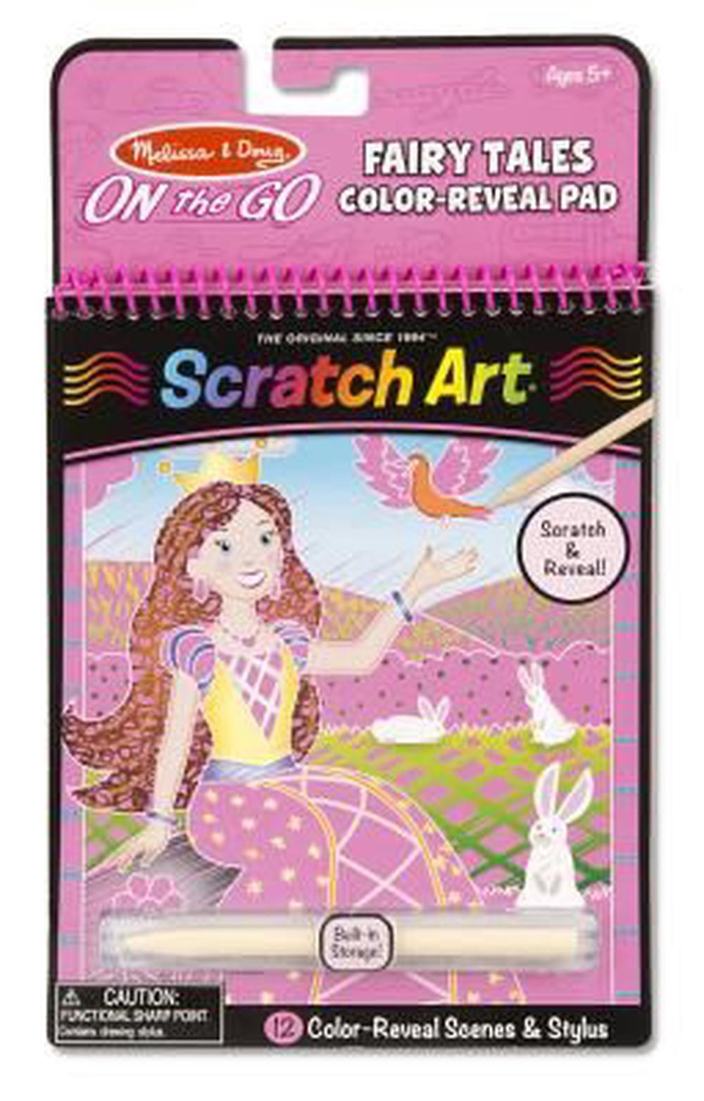 On The Go - Scratch Art Color-Reveal Pad - Fairy Tales - Melissa & Doug