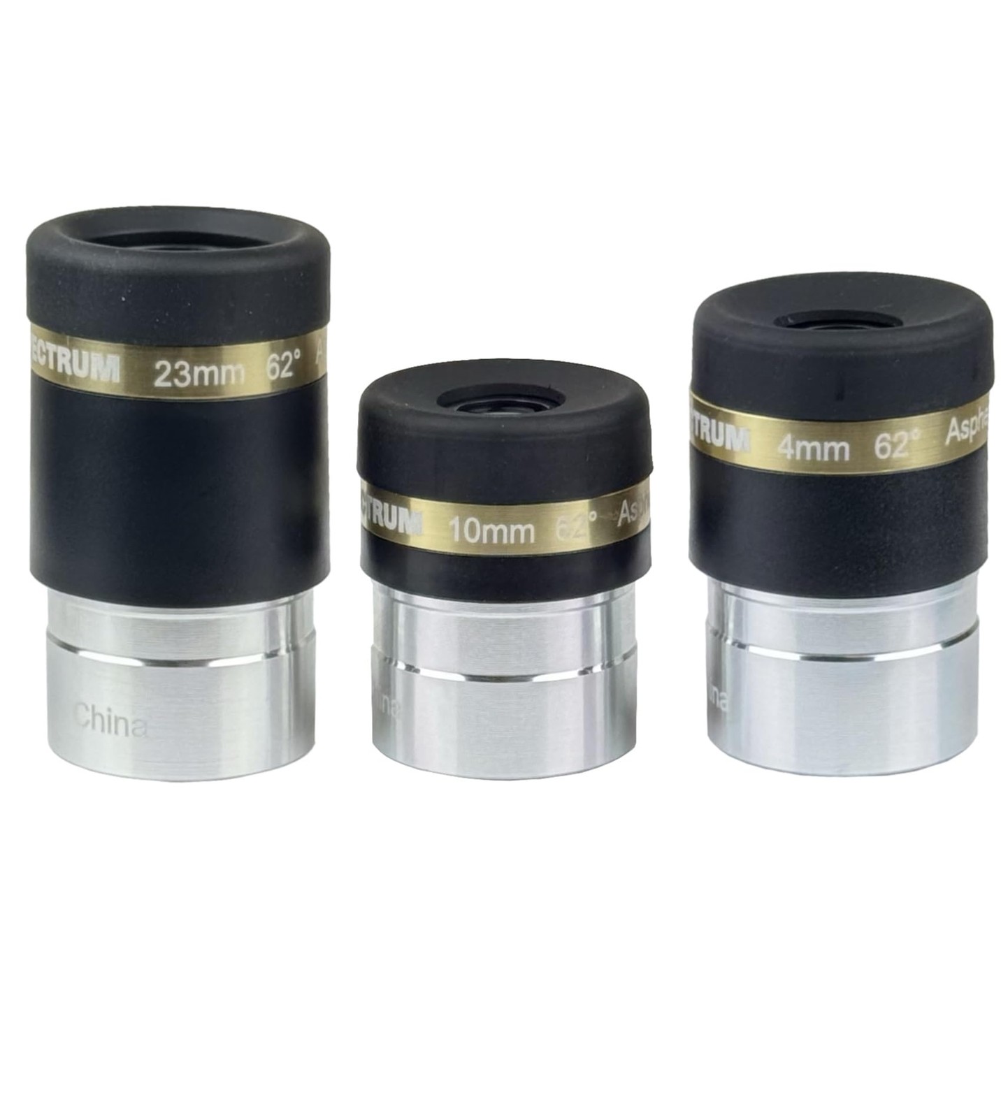 SpectrumOI Aspherical Eyepiece Set 1.25" 4mm, 10mm, & 23mm, Fully-Coated Eyep...