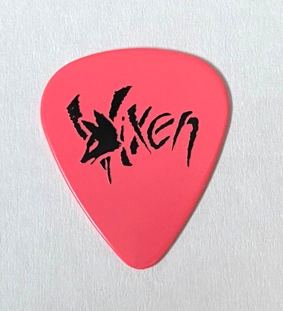 Vixen Janet Gardner Signed Guitar Pick 80s Glam Metal Rock Memorabilia Pink Logo