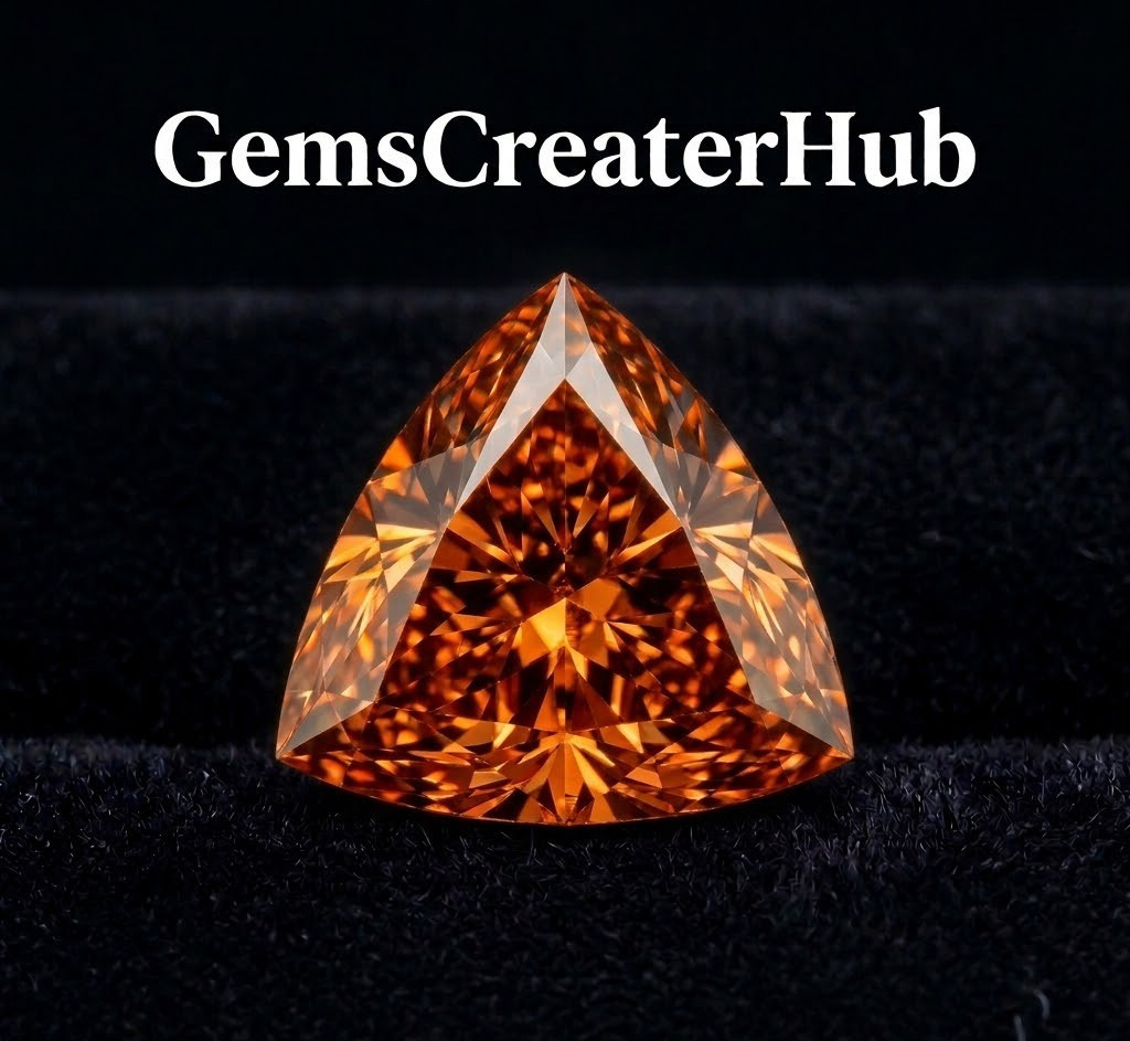 2 Ct Certified Lab Grown Trillion Cut Orange Color Diamond D Grade VVS1