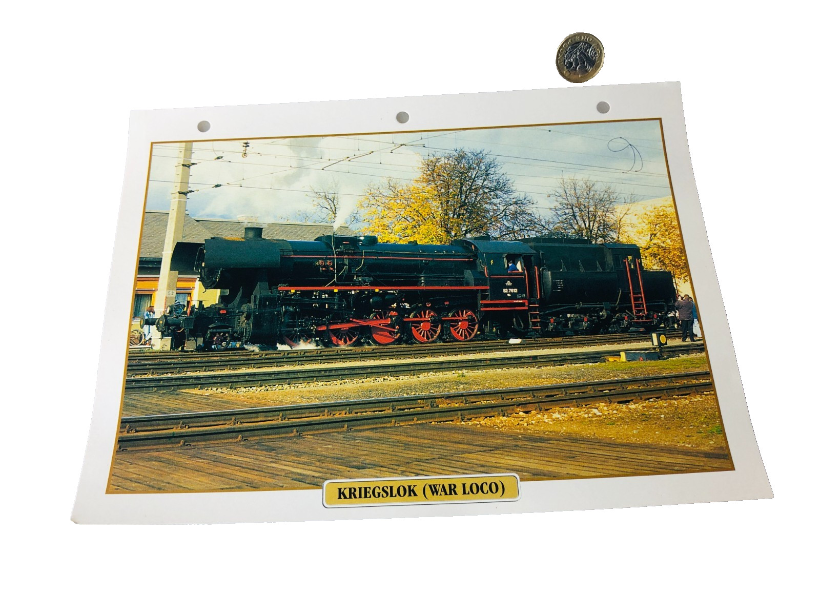 Train Railway Kriegslok War Loco Picture Information Paper Vintage ra