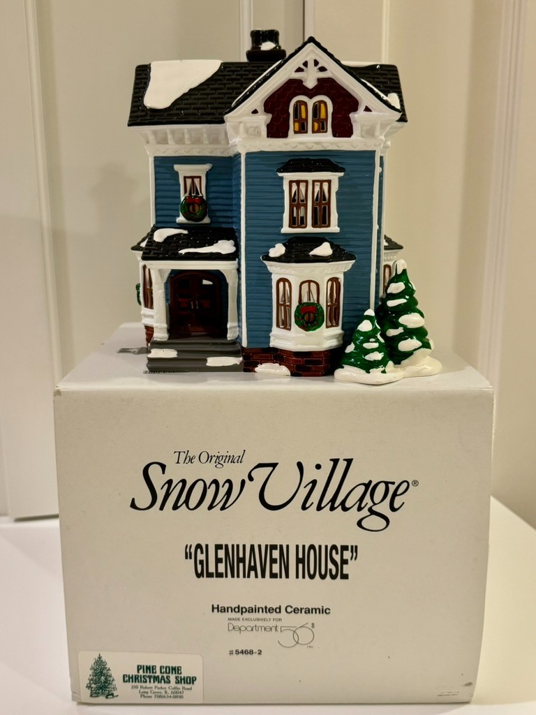 Department 56 Snow Village "Glenhaven House" Handpainted Ceramic